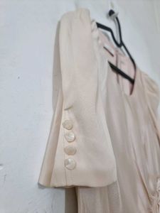 Elegant Beige Fit &amp; Flare Dress (Imported)