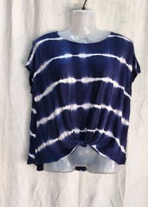 Stylish Tie-Dye Knot Front Top