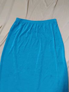 Slinky Blue Midi Skirt (Made in U.S.A)