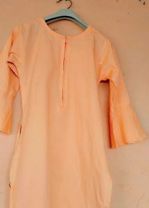 Peach Embroidered Kurta Set