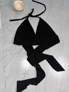 Black Backless Bralette Top