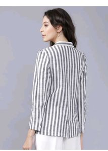 Striped Double-Breasted Blazer