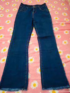 Flared Blue Denim Jeans
