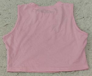 Cute Pink Heart Crop Top