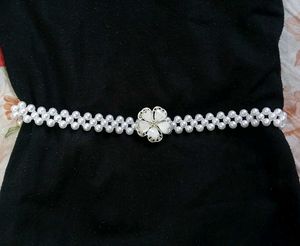 Elegant Pearl Waist Belt with Floral Clasp ❤️