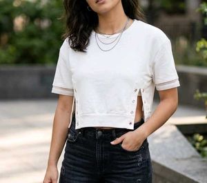White Cropped T-Shirt