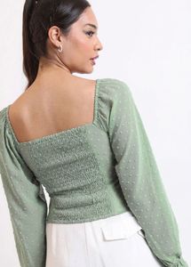 Chic Square Neck puff sleeves top