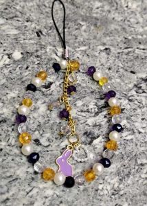 Cute Bunny Charm Beaded Phone Strap
