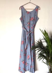 Floral Print Sleeveless Midi Dress
