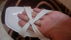 Stylish White Bow Sandals
