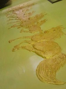 7 Horses Scenery Made With Clay
