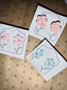 Cute Flower Stud Earrings Set of 3