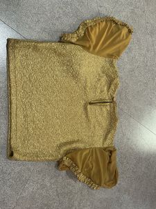 Gold Textured Blouse with Sheer Sleeves
