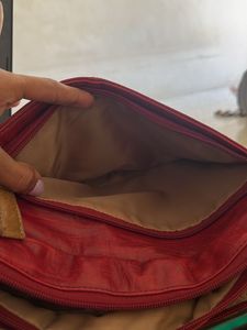 vintage Red Leather Shoulder Bag