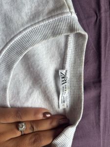 Grey Cropped Sweatshirt