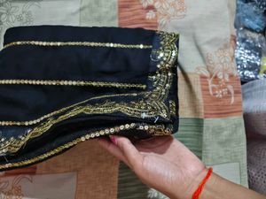 Black Sequin Saree