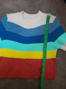 Rainbow Striped Crop Top