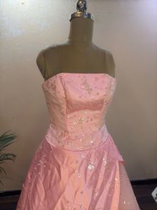 Pink Heavy Embellished Multi Layered Gown