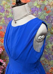 Vibrant Blue A-Line Fit &amp; Flare Dress