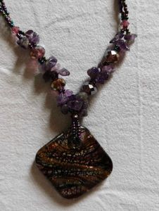 Unique Beaded Necklace with Pendant