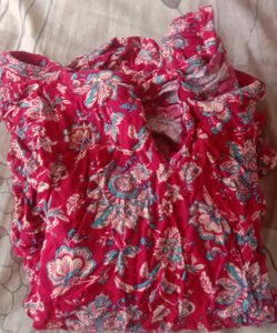 Red Colour Short Top