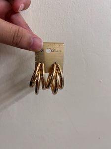 Gold Tone Multi Hoop Earrings