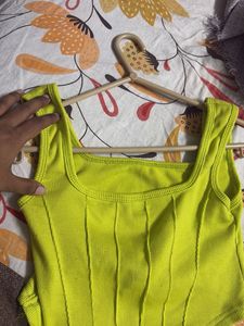 Vibrant Neon Green Corset Top