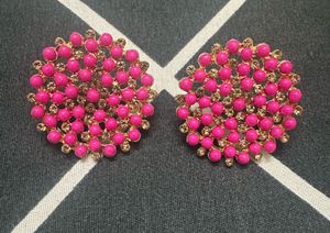 Pink & Gold Statement Earrings