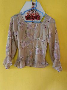 Sheer Floral Blouse