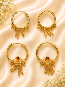 Exquisite Gold-Plated Hoop Earrings