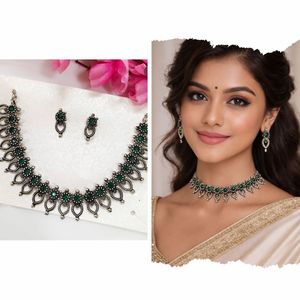 Beautiful Oxidised Necklace & Earring Set