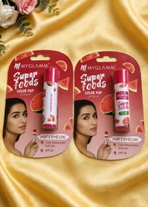 Pack of 3 MyGlamm Super Foods Color Pop Lip Balm -