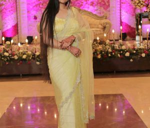 Elegant Yellow & White Saree