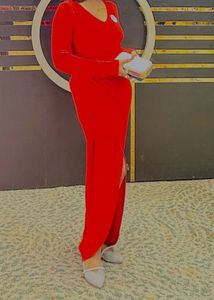 Red Glitter Midi Dress