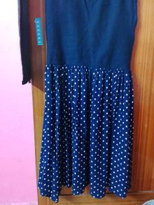 Chic Blue &amp; White Polka Dot Dress
