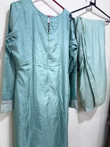 Sea green Embroidered Kurta Set