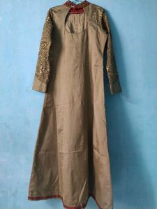 Elegant Party Wear Long Gown with Front Slit