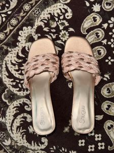 Stylish Rose Gold Braided Slides