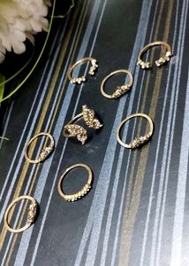 URBANIC Gold-Toned Rhinestone Ring
