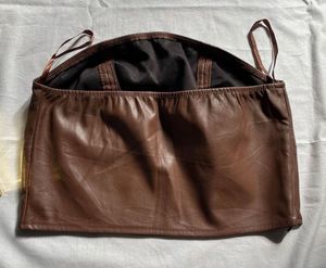 Brown Leather Corset Top