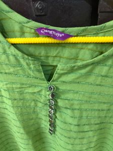 Green Striped Kurta