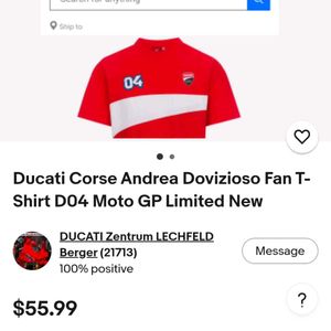 🏁 Ducati Racing T-Shirt Size M💨