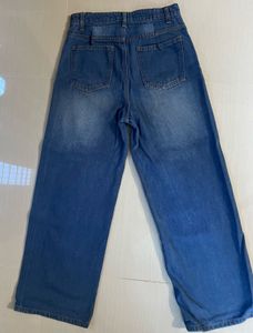 Wide Leg Blue Denim Jeans
