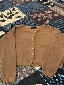 Chic Brown Cropped Cardigan