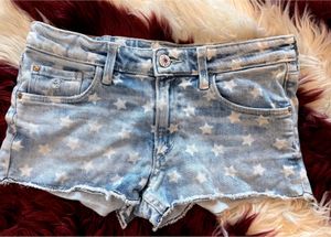 low waist Star Print Denim Shorts