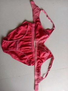 Coral Lace Bra & Panty Set