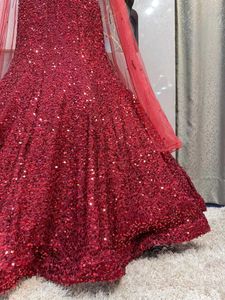 Stunning Red Sequin Lehenga Choli