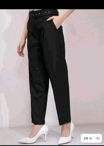 Chic Black Belted Trousers