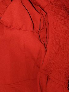 Elegant Red Ruched Midi Dress