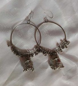 New Oxidised Jhumka Hoop Earrings